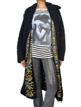 Abrigo Maxi Peludo Negro Sluiz by Magma