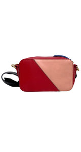 Bandolera Cuero Rojo y Rosado