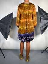 Vestido Mini Estampado Mostacillas