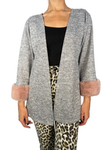 Sweater Puños Piel Rosa