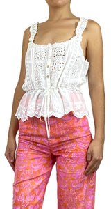 Blusa Blanca Macramé