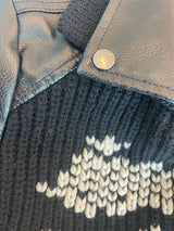 Chaqueta Cuero Vegano Y Bordado Lana