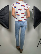 Polera Blanca Estampado Cosming