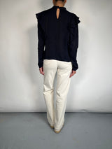 Blusa Snake Seda Azul Marino