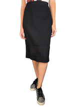 Falda Midi Negra Lana