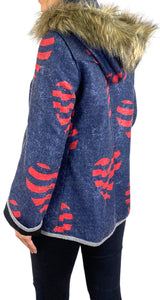 Abrigo Azul Estampado