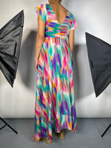 Vestido Multicolor Escote