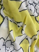 Vestido Seda Amarillo Estampado