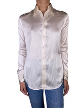 Blusa Seda Crema Satinada