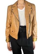 Chaqueta Cuero Camel