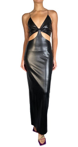 Vestido Cut Out Cuero Vegano