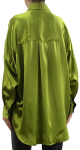 Blusa Seda Verde Satinada