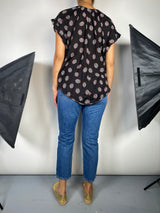 Blusa Negra Estampada