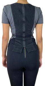 Blusa Gris Eco Cuero