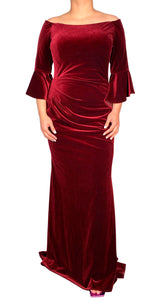 Vestido Velvet Burdeo PLUS SIZE