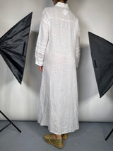 Vestido Camisero Lino Blanco