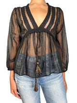 Blusa Traslucida Hilos Metalizados