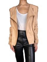 Chaqueta Cuero Camel