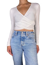 Polera Blanca Manga Larga