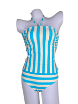 Traje De Baño Rayas Azul Y Blanco