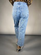 Jeans Flores Bordadas