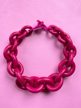 Collar Eslabón Fucsia Corto