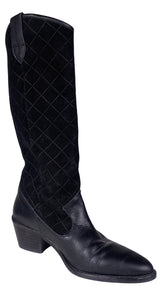 Botas Cowboy Gamuza Negra