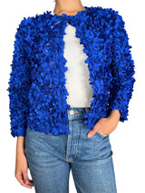 Tapado Flores Azul Rey