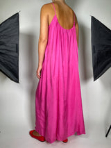 Vestido Rosado Maxi Vuelos