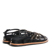 Sandalia Satin Lambskin Negro