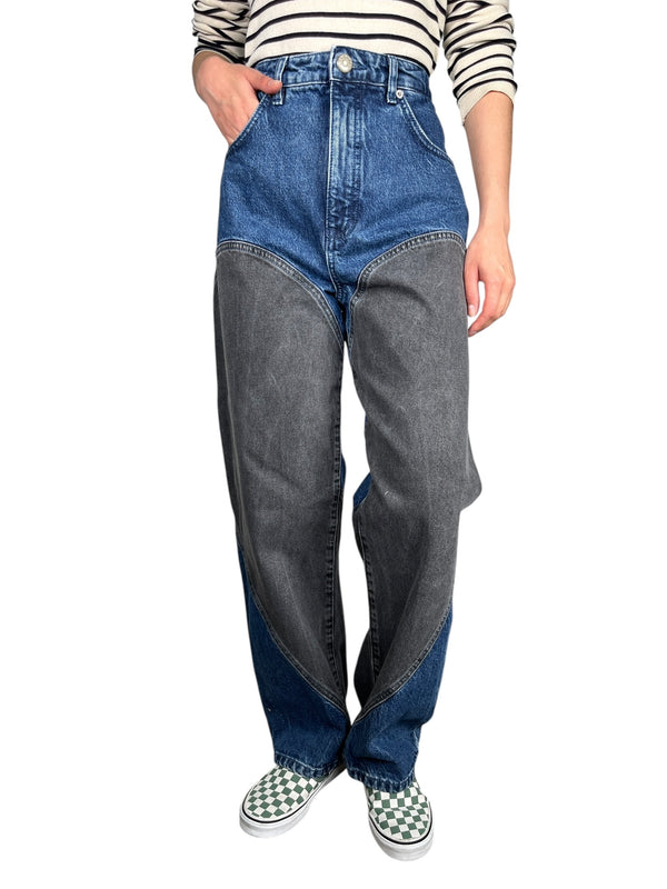 Jeans Mom Bicolor