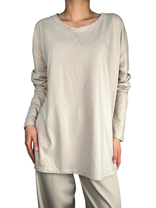 Polera Manga Larga Beige