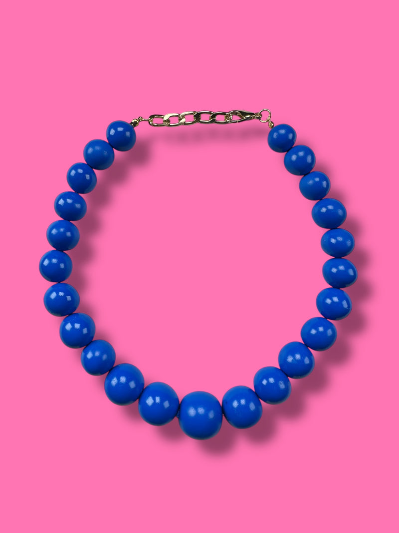 Collar Esferas Azul