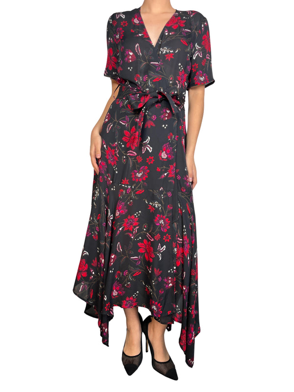 Vestido Seda Flores