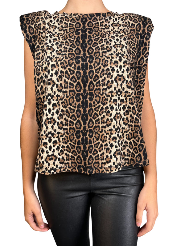 Polera Hombreras Animal Print