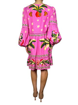 Vestido Pink Leopard Forest Lino