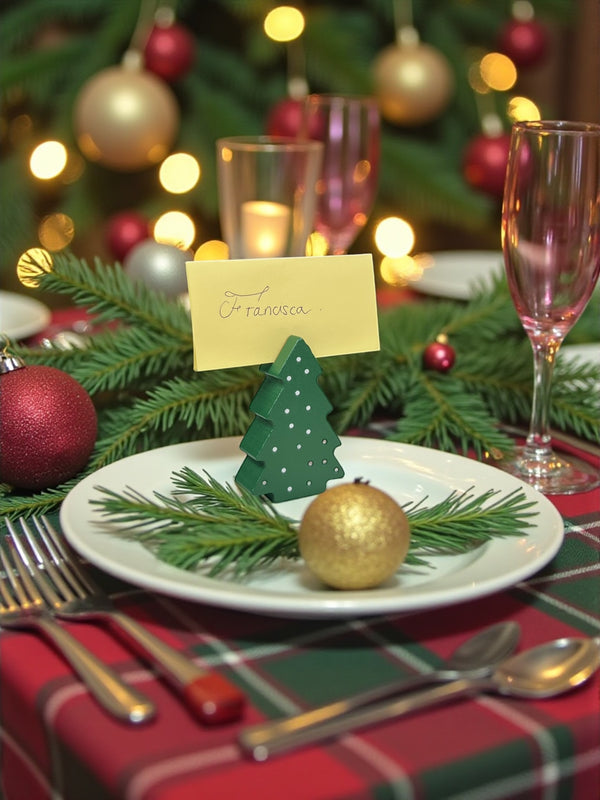 Set 10 Pinos Verdes Marcadores de puestos