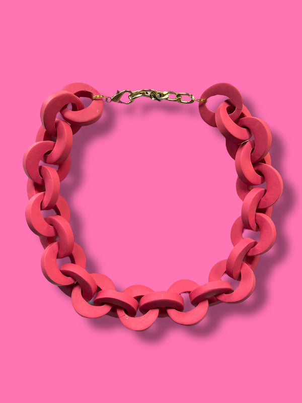Collar Cadenas Rosado