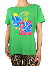 Polera Estampado Tropical con Lentejuelas