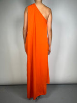 Vestido Asimétrico Con Capa