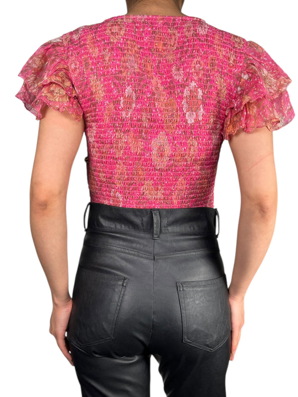 Crop Top con Mangas de Vuelo