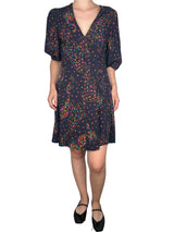 Vestido Negro Puntos Multicolor