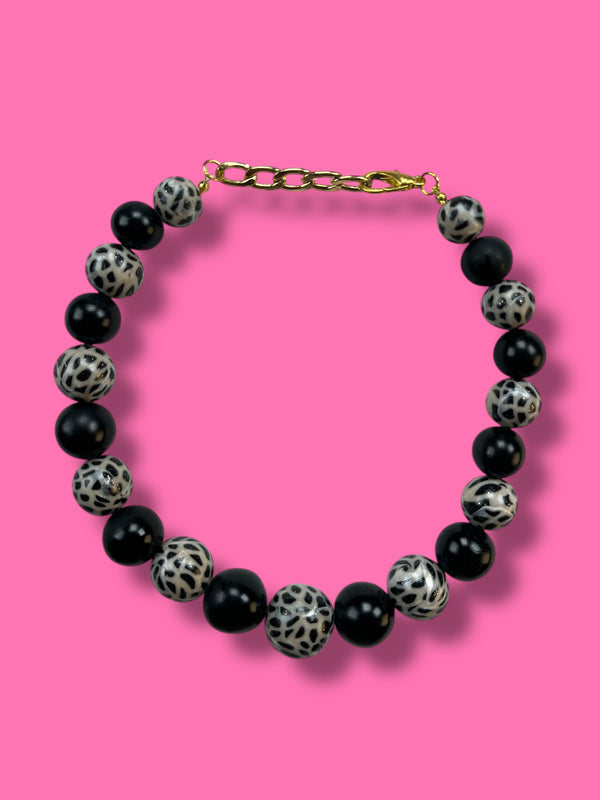 Collar Animal Print Glitter