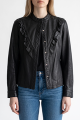 Sobrecamisa Ruffle Cuero