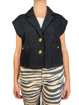 Chaqueta Tweed Sin Mangas