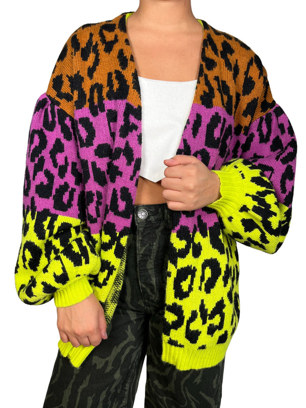 Sweater Leopardo Multicolor Oversize