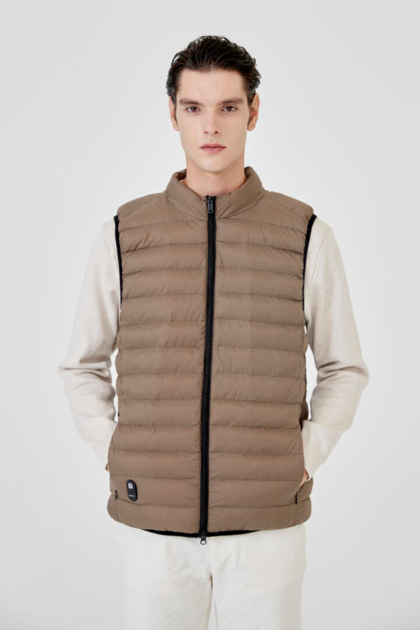 Parka Beige Sin Manga Sin Capucha Hombre - Sin Bateria