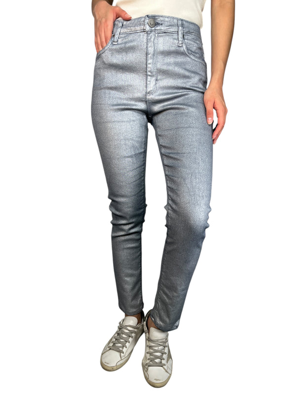 Jeans Slim Metal Silver