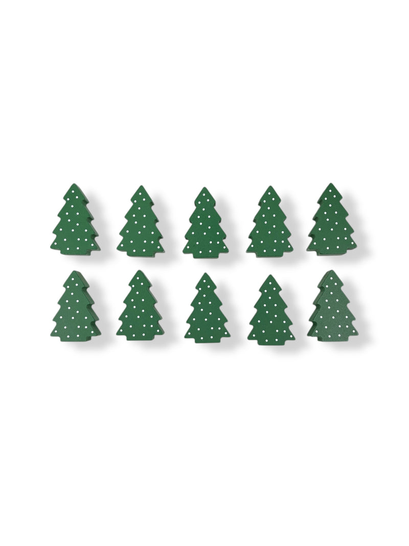 Set 10 Pinos Verdes Marcadores de puestos