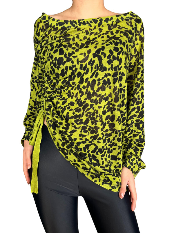 Sweater Green Animal Print